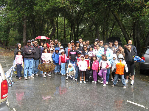 Families gather for the Uvas Canyon community hike in May 2009.